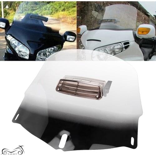 Clear Windproof Windshield Screen Protector + Smoke Air Flow Vent For Honda Goldwing 1800 GL1800 Airbag 2001-2017 2016 2015
