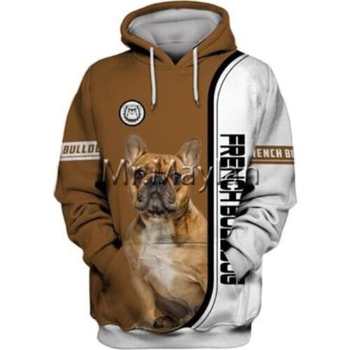 Personality Fashion Animal French Bulldog 3D Printed Graphic Hoodie Men/Women Zip Hooded Streetwear Oversized Sweatshirt 5XL-155