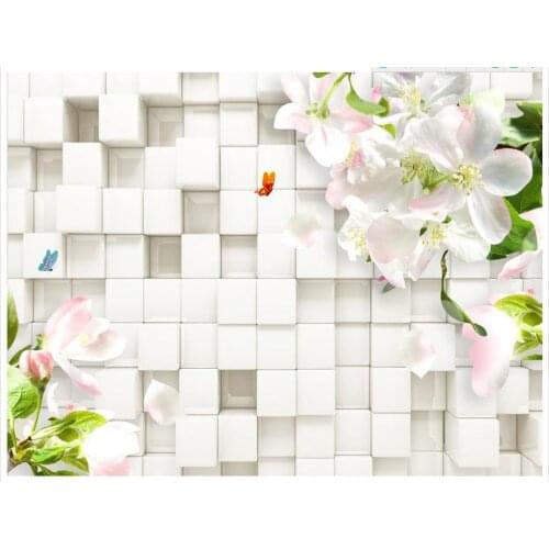 Home Decoration 3d stereoscopic wallpaper Dimensional Square fantasy flowers mural photo wallpaper for walls