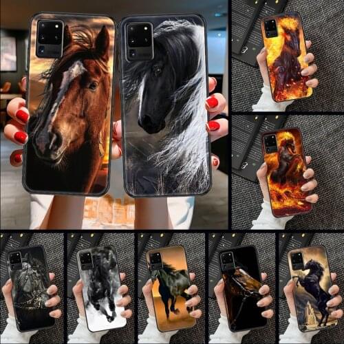 Domineering cool horse Phone case For Samsung Galaxy Note 4 8 9 10 20 S8 S9 S10 S10E S20 Plus UITRA Ultra black art cell cover
