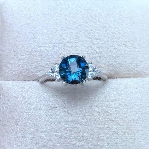 High-Quality Round Topaz Gemstone Trendy Ring S925 Silver Charming Fine Fashion Jewelry for Women Free Shipping Hot Sale