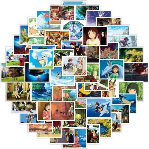 10/50pcs Waterproof Cartoon Totoro Spirited Away Girl Stickers Diy Skateboard Suitcase Guitar Children Graffiti Sticker Kids Toy