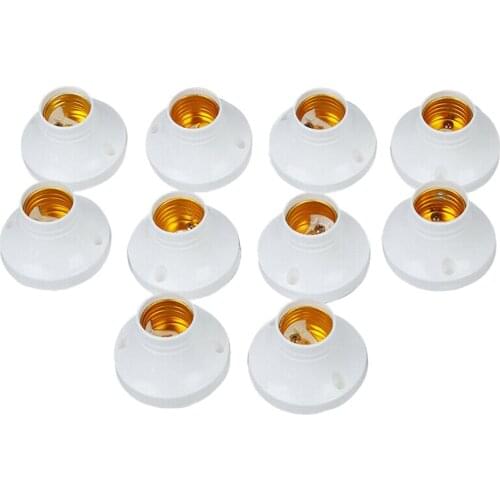 10pcs E27 Socket Plastic Light Lamp Holder Base AC250V 6A Good Quality New White 10 X E27 Lamp Holders 2020 New Style