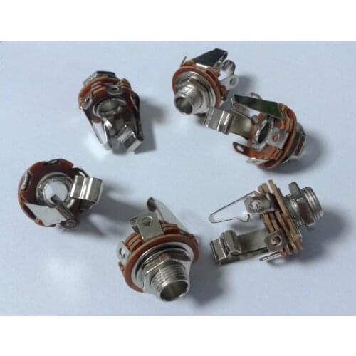 1000pcs 6.35mm 1/4" Stereo female jack with switch socket panel connector New