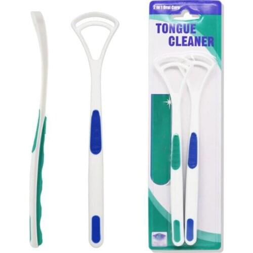 2Pcs/set Tongue Cleaner Tongue Brushes Oral Cleaning Care Tongue Scraper Dental Cleaner Brush Tools Oral Hygiene Care Tools