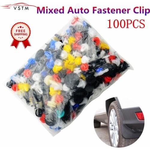2021 Newest 100PCS Universal Mixed Auto Fastener Car Bumper Clips Retainer Car Fastener Rivet Door Panel Liner For All Car
