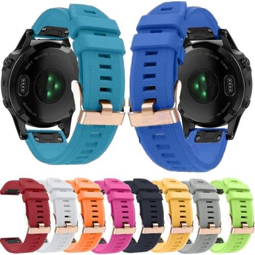 26 22 20MM Watchband Strap for Garmin Fenix 5X 5 5S Plus 3 3HR Watch Quick Release Silicone Easyfit Wrist Band Strap