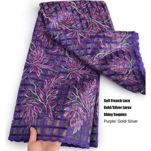 5 yards Fashionable soft french lace with sequins Elegant African mesh textured tulle fabric modern Nigerian occasional wear