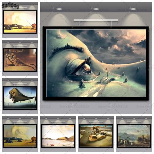 Salvador Dali Surrealism Abstract Poster Prints Wall Art Canvas Painting Posters Picture for Living Room Home Decoration