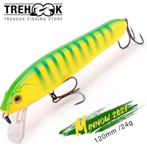 TREHOOK 120mm 25g Floating Minnow Wobblers For Pike Fishing Tackle 2021 Black Minnow Lures For Fishing Crankbait Artificial Bait