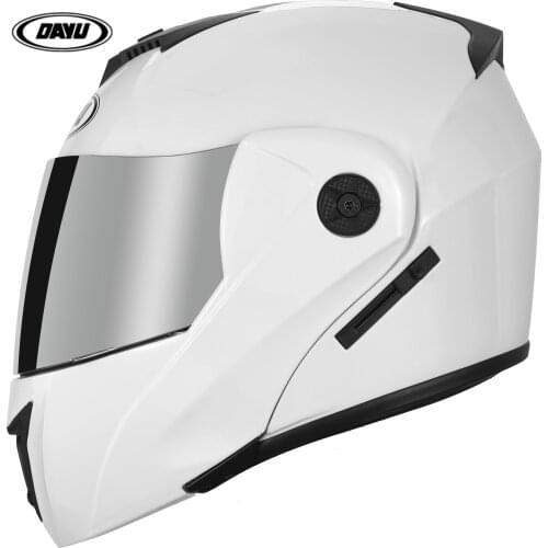 Casco abatible hacia arriba para motocicleta para hombre y mujer, abatible hacia arriba, doble visera, abatible hacia arriba
