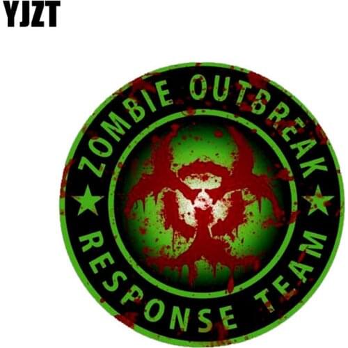 YJZT 12.7CM*12.7CM ZOMBIE OUTBREAK RESPONSE TEAM Sticker Bloody Biohazard Classic Reflective Car Sticker C1-7153