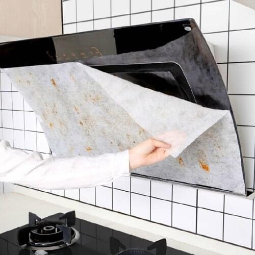 Oil Filter Paper Non-woven Grease Absorbing Paper Roll Replacement Kitchen Oil Hood Sticker, Small, 5m/10m