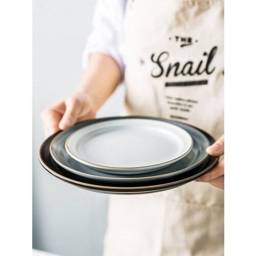 Tableware plate dish set ceramic plate family Nordic steak plate Western salad plate bone plate