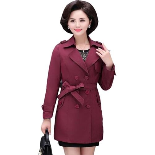 New spring autumn windbreaker womens fashion Plus size Loose medium-length single-breasted thin coat jackets female overcoat