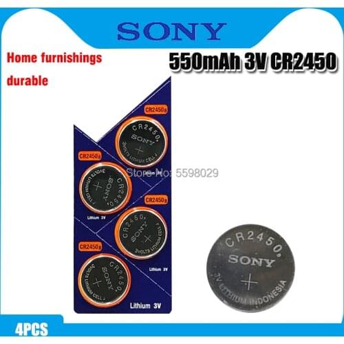 4pcs Original Sony CR2450 Button Battery 5029LC BR2450 BR2450-1W CR2450N ECR2450 DL2450 KCR2450 LM2450 For Watch Toy Remote
