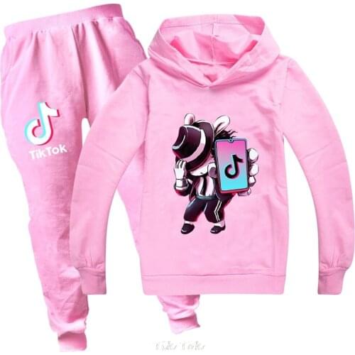 Autumn boy clothes girl clothes childrens clothing Tok-tik hot stamping printing childrens clothing set
