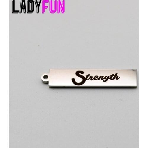 Strength Charm Stainless Steel Charms High Polish Mirror Surface Pendant
