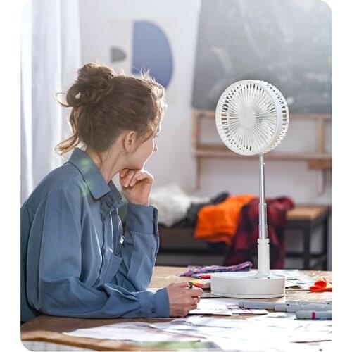 Portable Standing Floor Folding Fan Remote Control 10800mAh Type-C Charging Timing Table Air Cooler Office Travel Home Desktop
