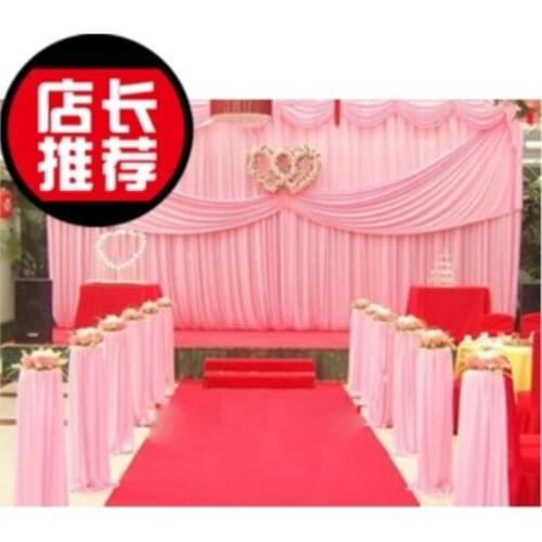 Romantic 3X6Meters Ice Material Soft Wedding Backdrops Wedding stage decor