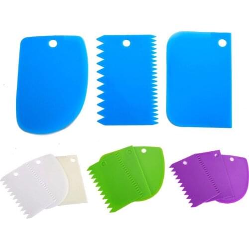 Baking Pastry Scraper 3 Pcs Dough Cutter Cake Bread Slicer Plastic Spatula Tools Silicone mold
