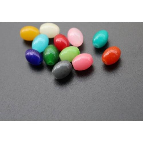 30Pieces 11mm*8.5mm Glass Beads Oval Shape Fashion beads for jewelry making Multi-color