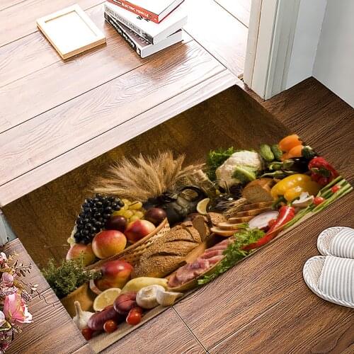 Vintage Rustic Fruit Food Doormat Kitchen Living Room Floor Rug Bathroom Non-slip Foot Mat Entrance Hall Welcome Carpet