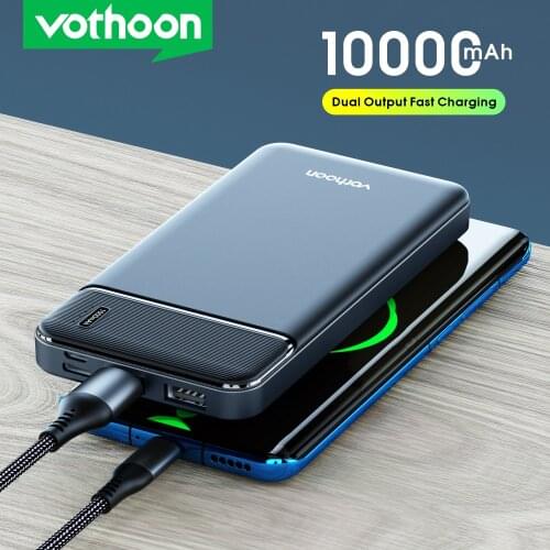VOTHOON Power Bank 10000mAh 2 USB Portable Charging PowerBank External Battery Portable Powerbank For iPhone 12 Samsung Xiaomi