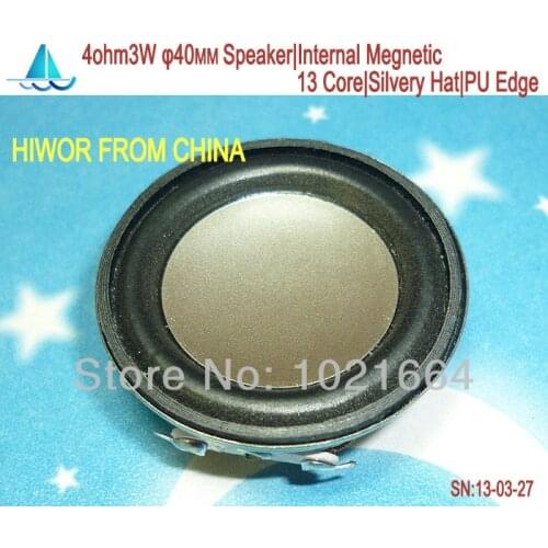 10pcs Acoustic Loudspeaker 4 Ohm 3W, 40MM Speaker Internal Magnetic Silvery Hat PU Edge