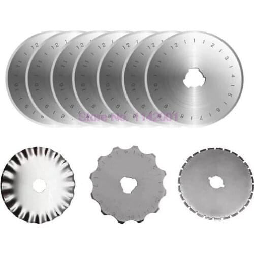 10set Stainless Steel DIY Home Sewing Tools 45mm Rotary Cutter Patchwork Crafts Roller Blades For Cloth Fabric Leather Paper