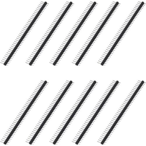 10 Pcs Head Connector Strip Single Row Connector Strip 40 Pin Male and Female 2.54 Breakable Head Single-row Pins