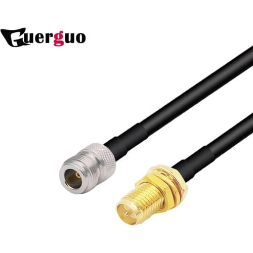 2pcs N Type Female to RP SMA Female Plug RF Adapter RG58 Coaxial Cable Pigtail Extension cable Cord Jumper 1M 2M 5M 10M
