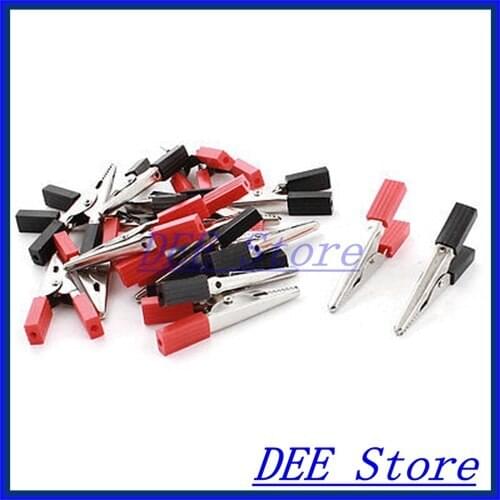20 Pcs 10mm Jaw Open Width Insulated Alligator Clips Test Lead Clamps