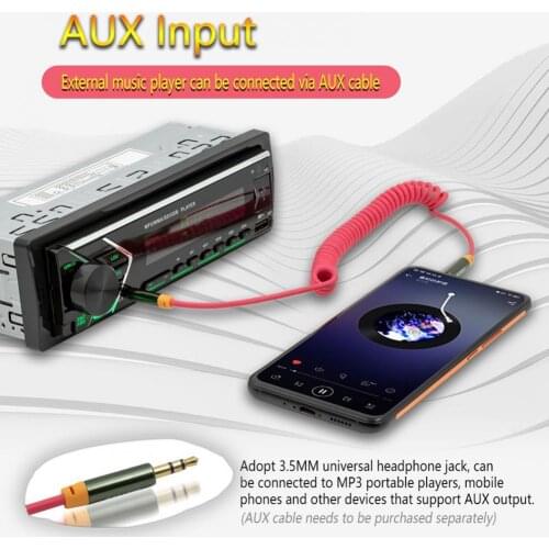 505 12V Universal Colorful Lights Car MP3 Player Powerful Bluetooth AUX U Disk TF MP3 Radio Player for Auto Center Control Modif