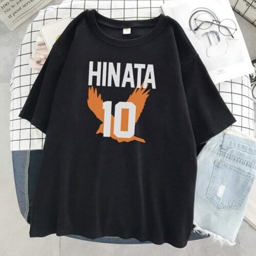 T-Shirt Women Fashion Soft Tee Clothes Anime Haikyuu Hinata Shoyo Number Print Summer Hip Hop T-Shirts Oversize Casual Women Top