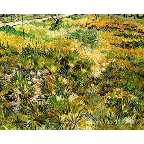 Art for living room wall Meadow in the Garden of Saint Paul Hospital by Vincent Van Gogh paintings High Quality Hand painted