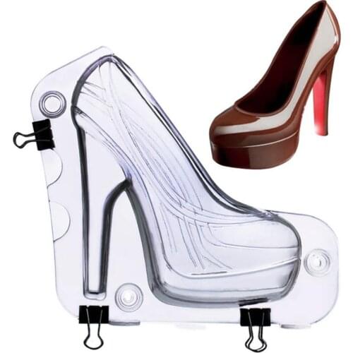 Creative 3D Woman High Heel Shoe Chocolate Fondant Candy Cake DIY Decoration Mould Molds Pastry Kitchen Baking Tool Maker Mold