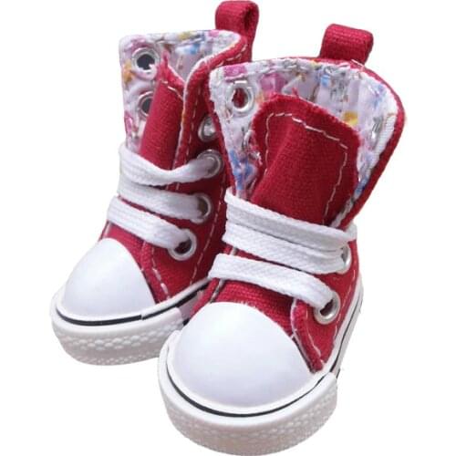 Tilda 3.5cm Doll Boots for Blythe Doll Toy,1/8 Mini Canvas Dolls Shoes for BJD,Adorable Doll Sneakers Accessories 6 Pairs/lot