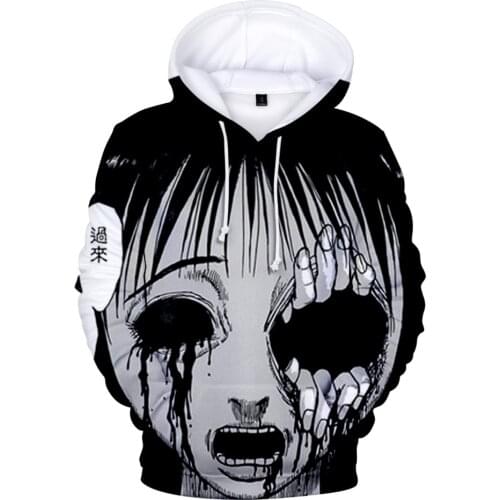 Hot Sale Japanese Famous Horror Comics Junji Ito Hoodies Sweatshirt 3D Brand Hoodie Casual Women/Men Clothing Boys/ Kids Clothes