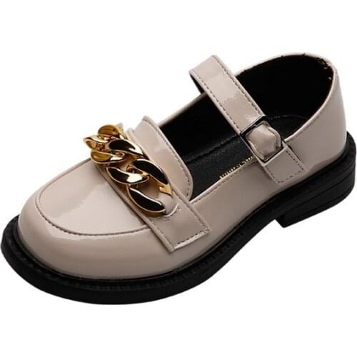 Chain Children Shoes For Girls Loafers Sneakers Baby Soft Kids Shoes Pu Leather Casual Toddler Flats Slip-on White Shoes 2021