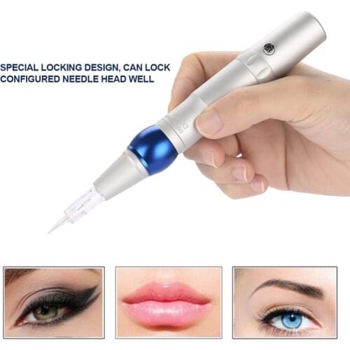 35000RPM Permanent Makeup Rotary Tattoo Machine Eyebrow Lip Tattoo Pen Set Professional Microblading Tattoo Gun With 4pcs Needle