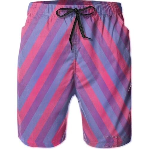 Male Shorts Beach R333 Breathable Quick Dry Funny Noveltyrunning Bisexual Pride Flag Chevrons