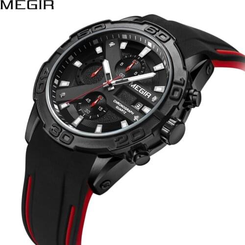 MEGIR Men Sport Wristwatches Fashion Analog Quartz Watch Military Mens Luxury Brand Waterproof Watches Clock Relogio Masculino