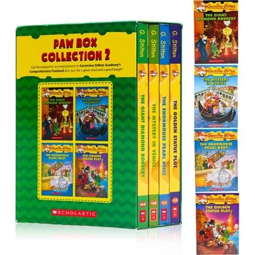 4 Books Geronimo Stilton Paw Box Set 2 Humor Adventure Explore Brave Comic Fiction Parent Child Kids Story English Picture Book