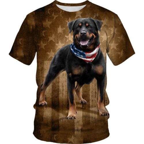 New Animal sheep owl 3d printing mens short-sleeved deer bear casual loose elephant dog new product T-shirt mens clothi