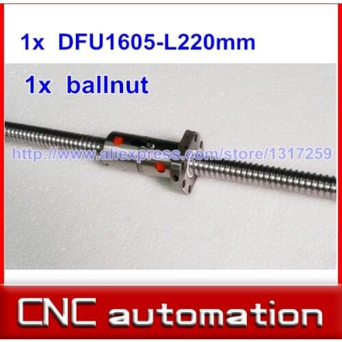 NEW Rolled Ballscrew rail 1605 -L 220mm+ DFU1605 Double ballnut