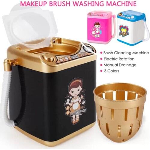 2020 Newest Sponge Makeup Brushe Cleaner Toy Mini Electric Washing Machine Children Pre School Toy Pretend Play Housekeeping Toy
