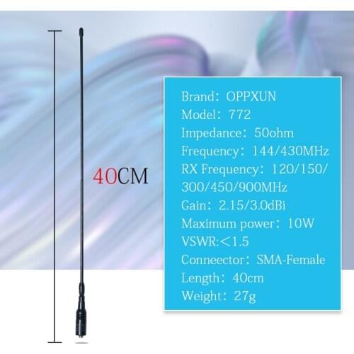 OPPXUN OPX-772 rosso SMA-F SMA VHF/UHF 144/430 mhz antenna per baofeng puxing wouxun per kenwood TYT HYT QUANSHENG raiods