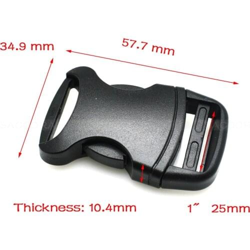 500pcs/pack Pack 1" Webbing Plastic Arched Buckle For Backpack Straps Luggage Accessories