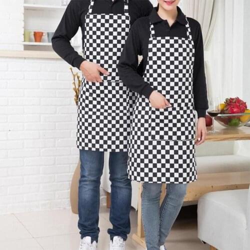Adjustable Half-length Adult Apron Striped Hotel Restaurant Chef Waiter Apron Kitchen Cook Apron With 2 Pockets